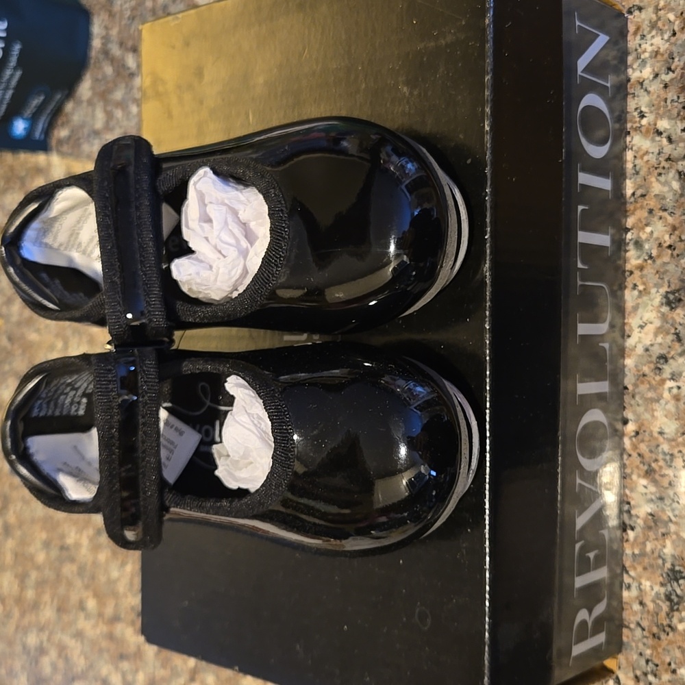 Revolution Black Patent Tap Shoes